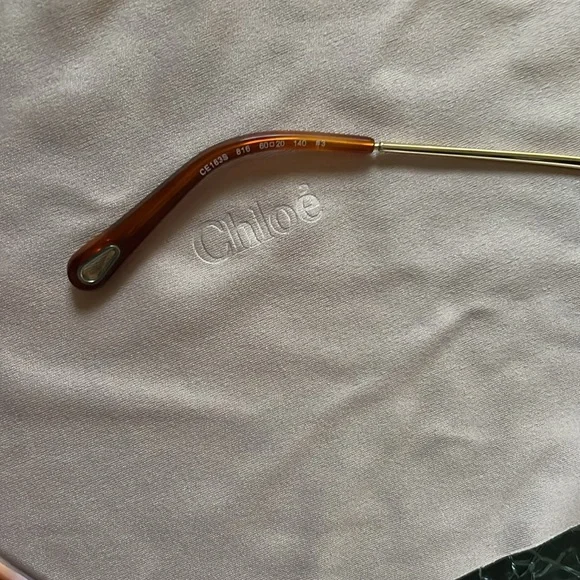 Chloé Bleux Ombré Almonde Eye Gold frame shades sunglasses tortoise arms - Picture 10 of 12